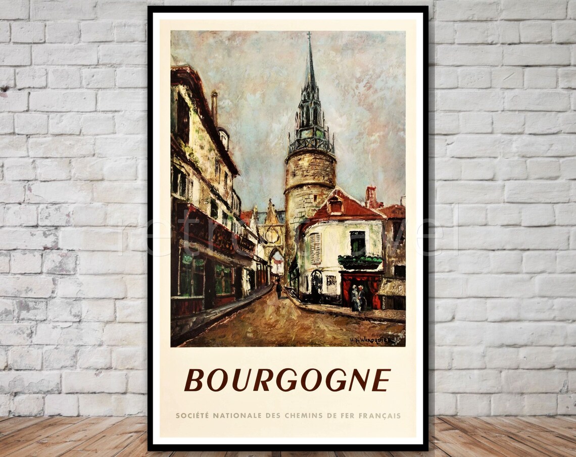 Burgundy France Vintage Travel Poster Art Print