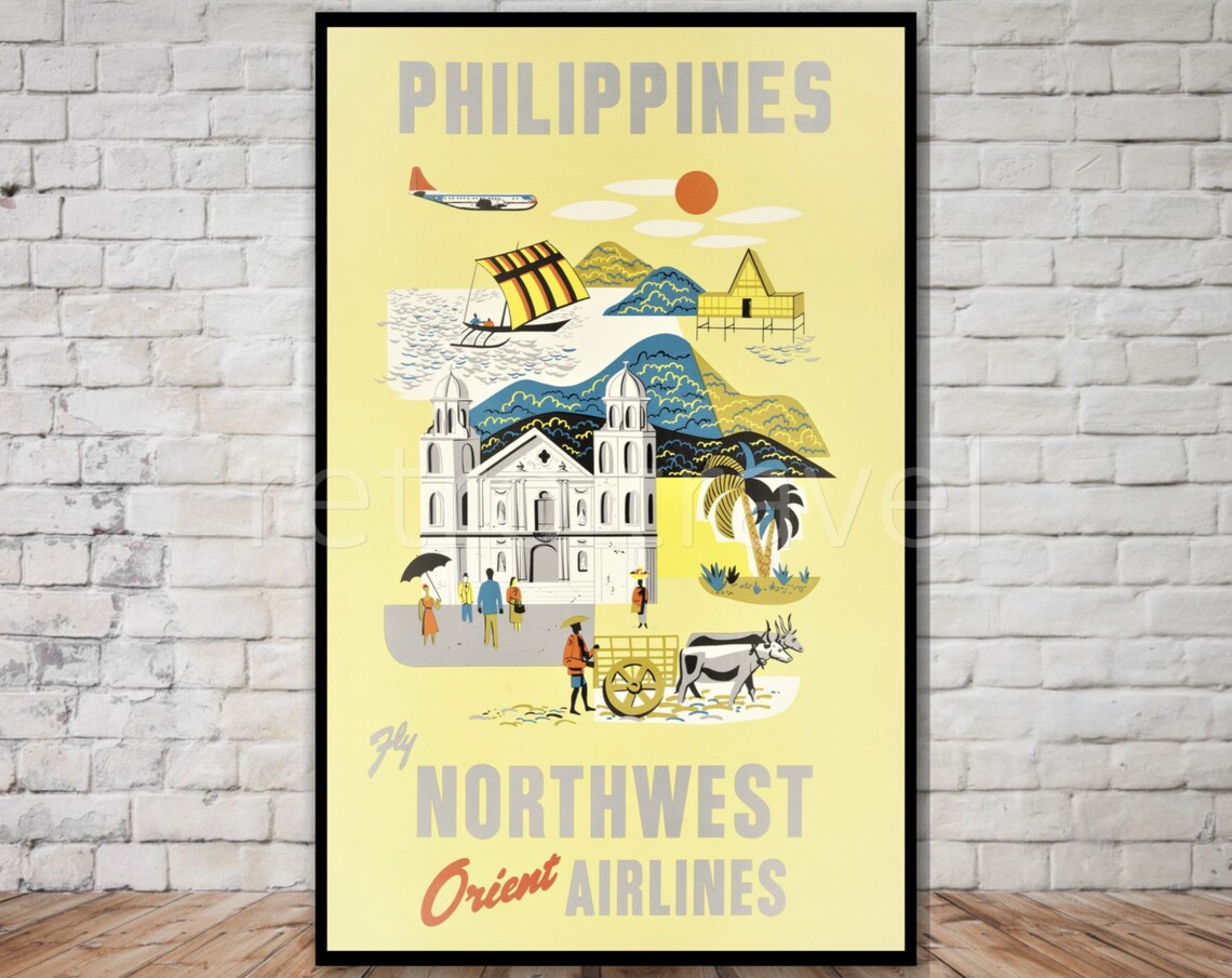 Philippines Vintage Travel Poster, Travel Poster