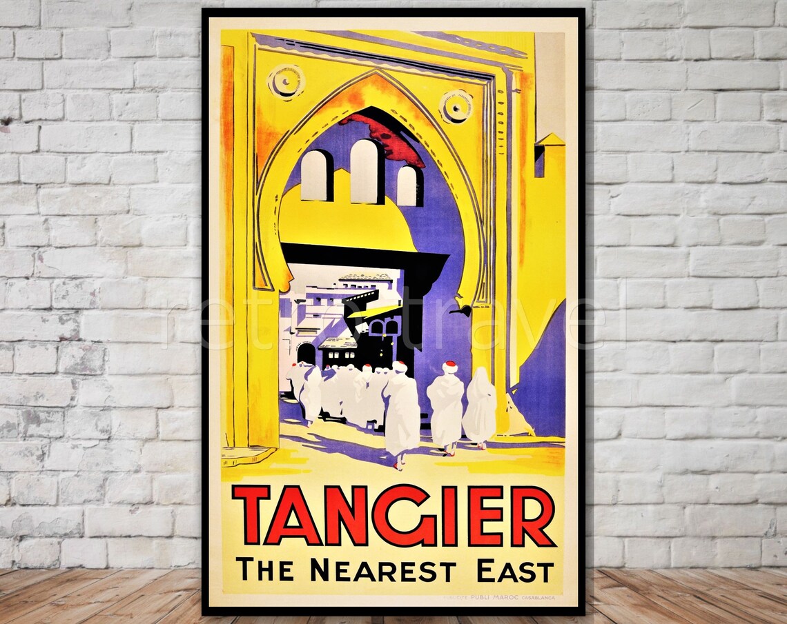 Morocco Travel Poster Tangier Travel Print Instant Travel Poster Retro Travel Print 8x13 10x16 11x17 12x18