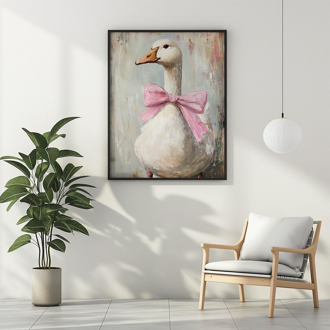 Silly Coquette Goose, Vintage Oil Painting Art Print - Image 3
