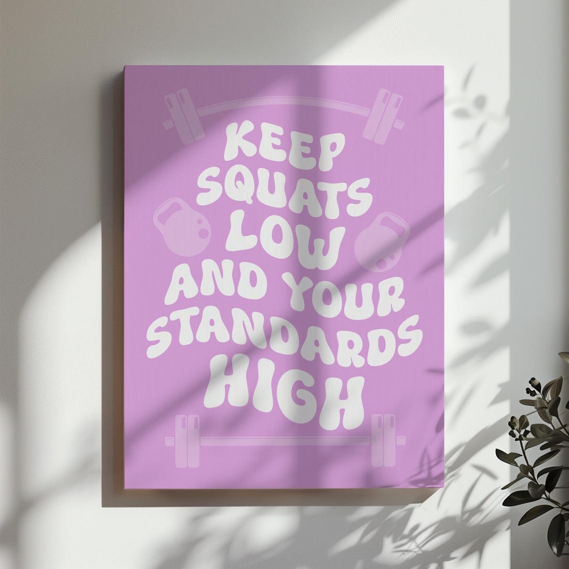 Keep Squats Low and Your Standards High Pink Gym Motivational Poster - Image 3
