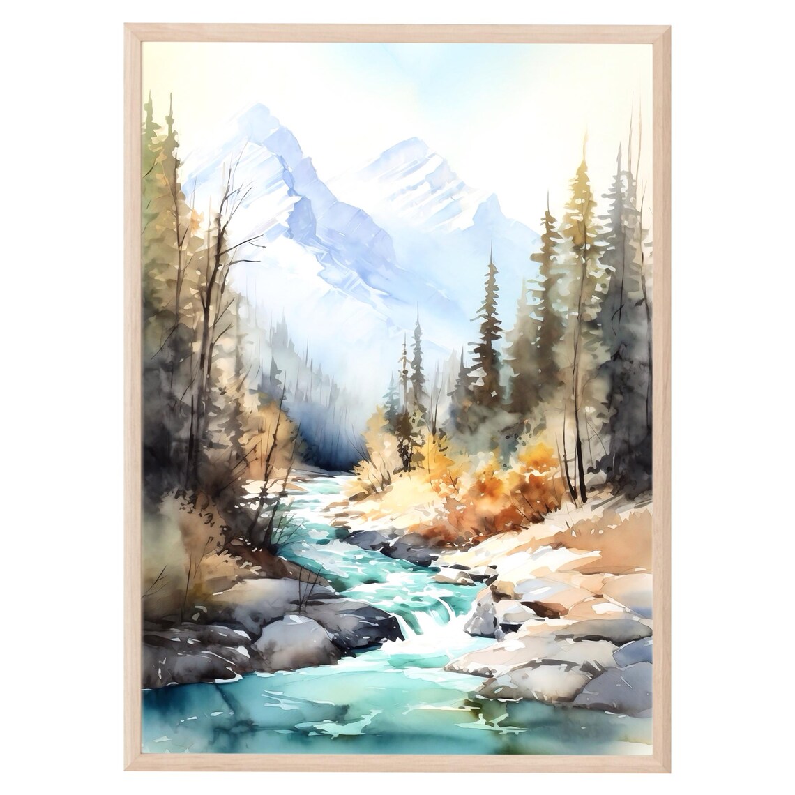 Canada Banff National Park Mountain River Poster