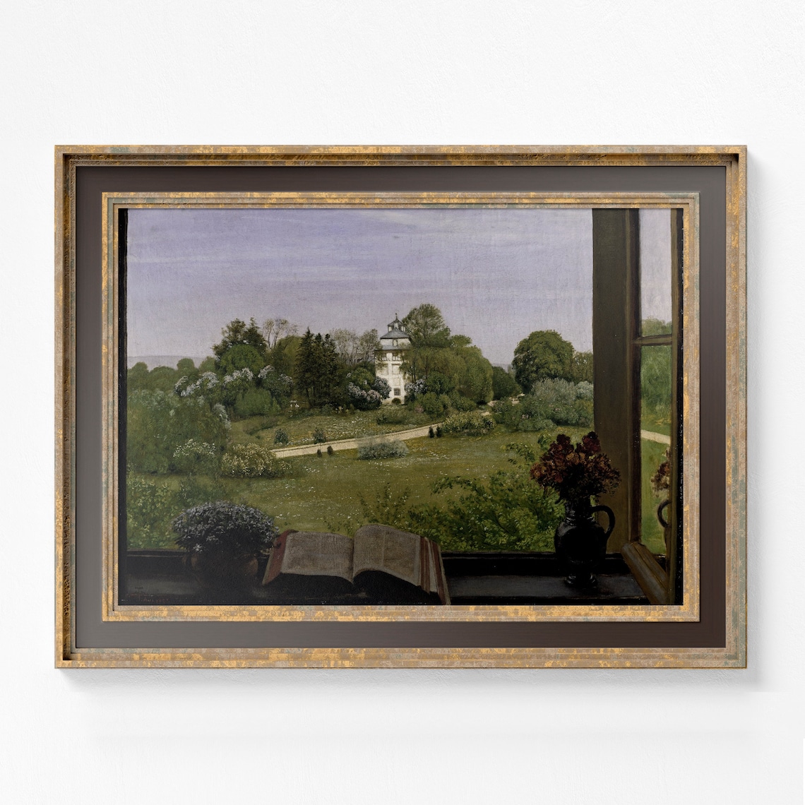 Antique Landscape Painting, Country Farmhouse Print - Image 2