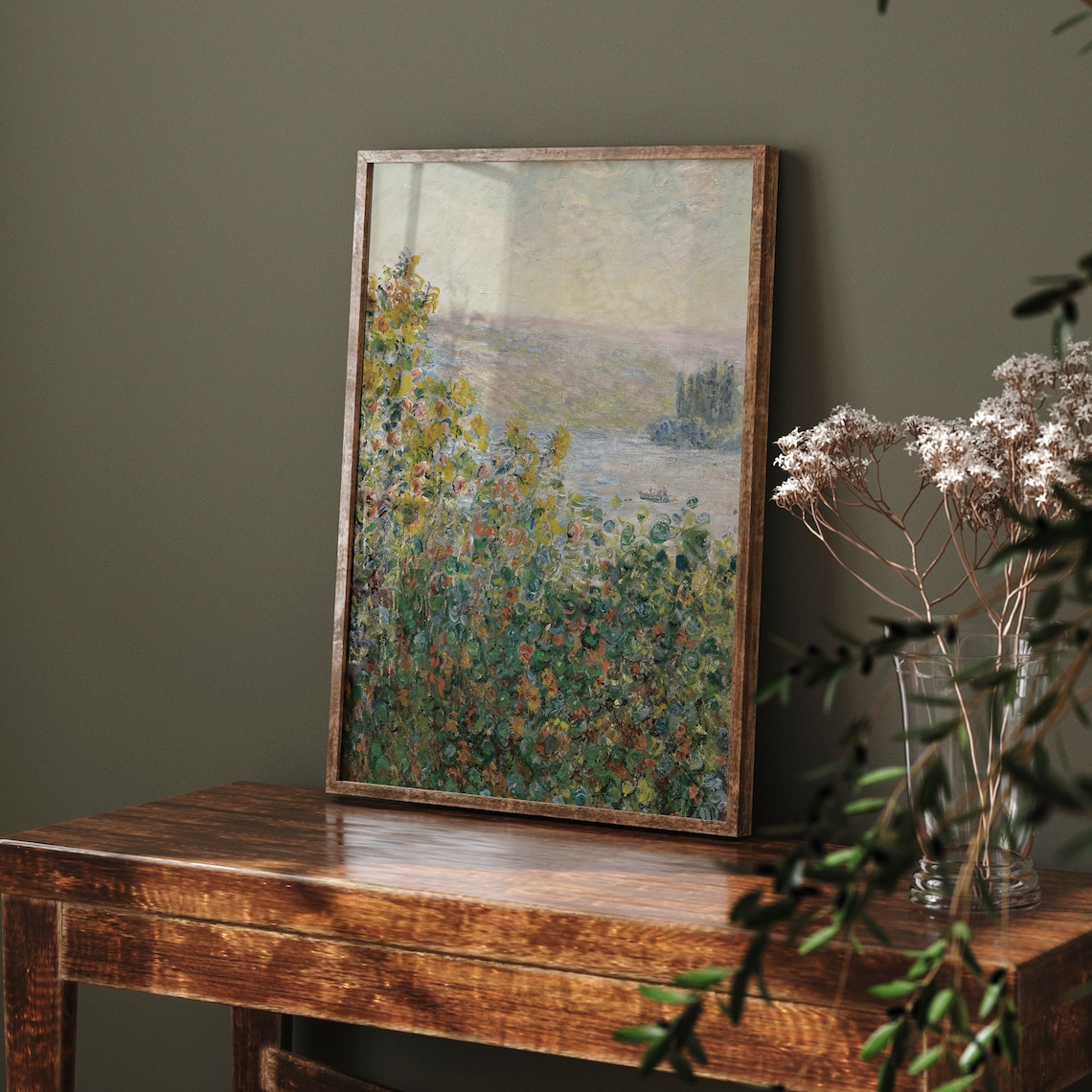 Vintage Wildflower Landscape Art Print, Farmhouse Style - Image 3