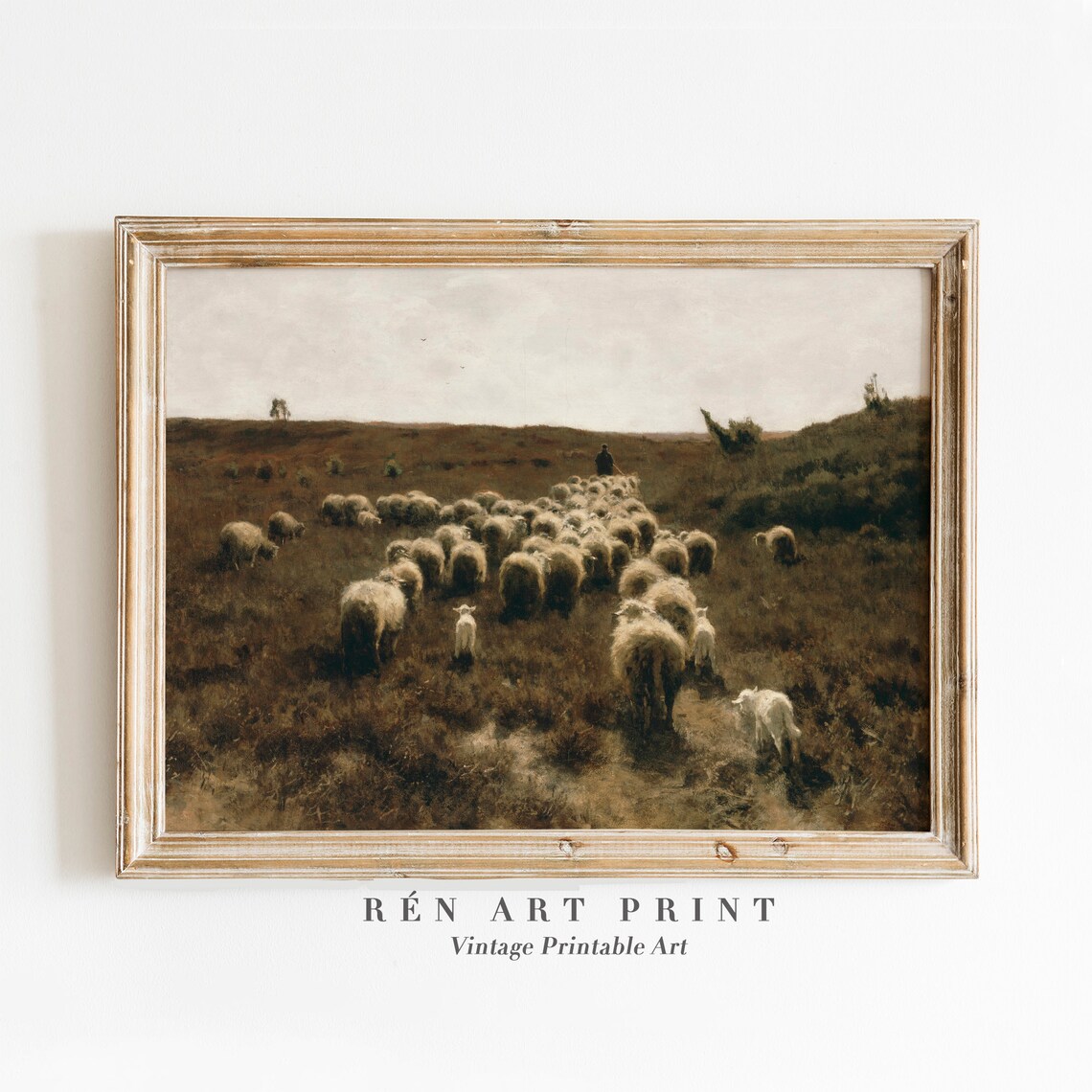 Vintage Sheep Print, Farmhouse Nursery Wall Art
