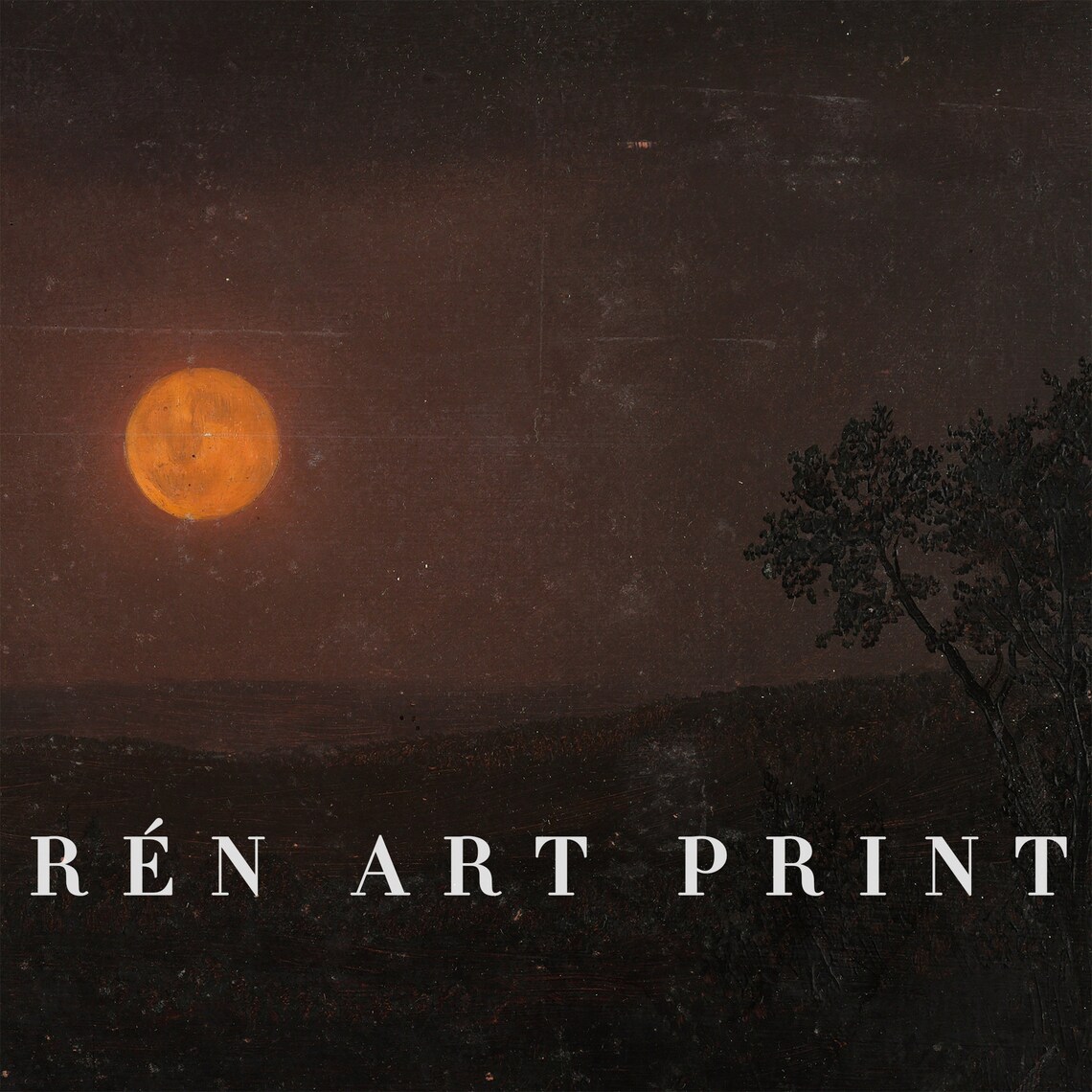 Moonlight Moody Landscape Art Print, Dark Night - Image 3