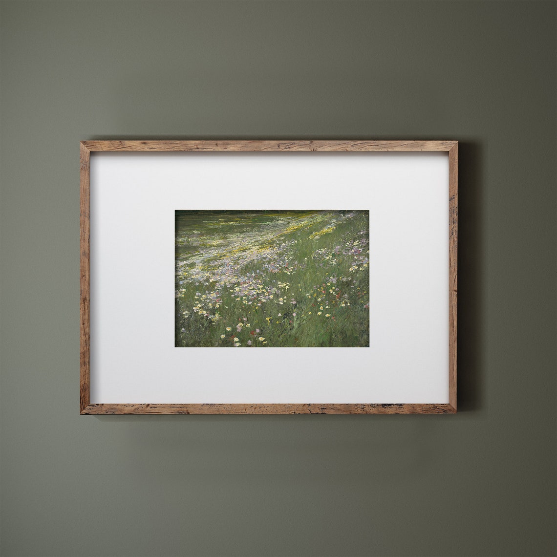 Flowering Meadow Vintage Impressionist Wildflower Field Spring Poster - Image 2