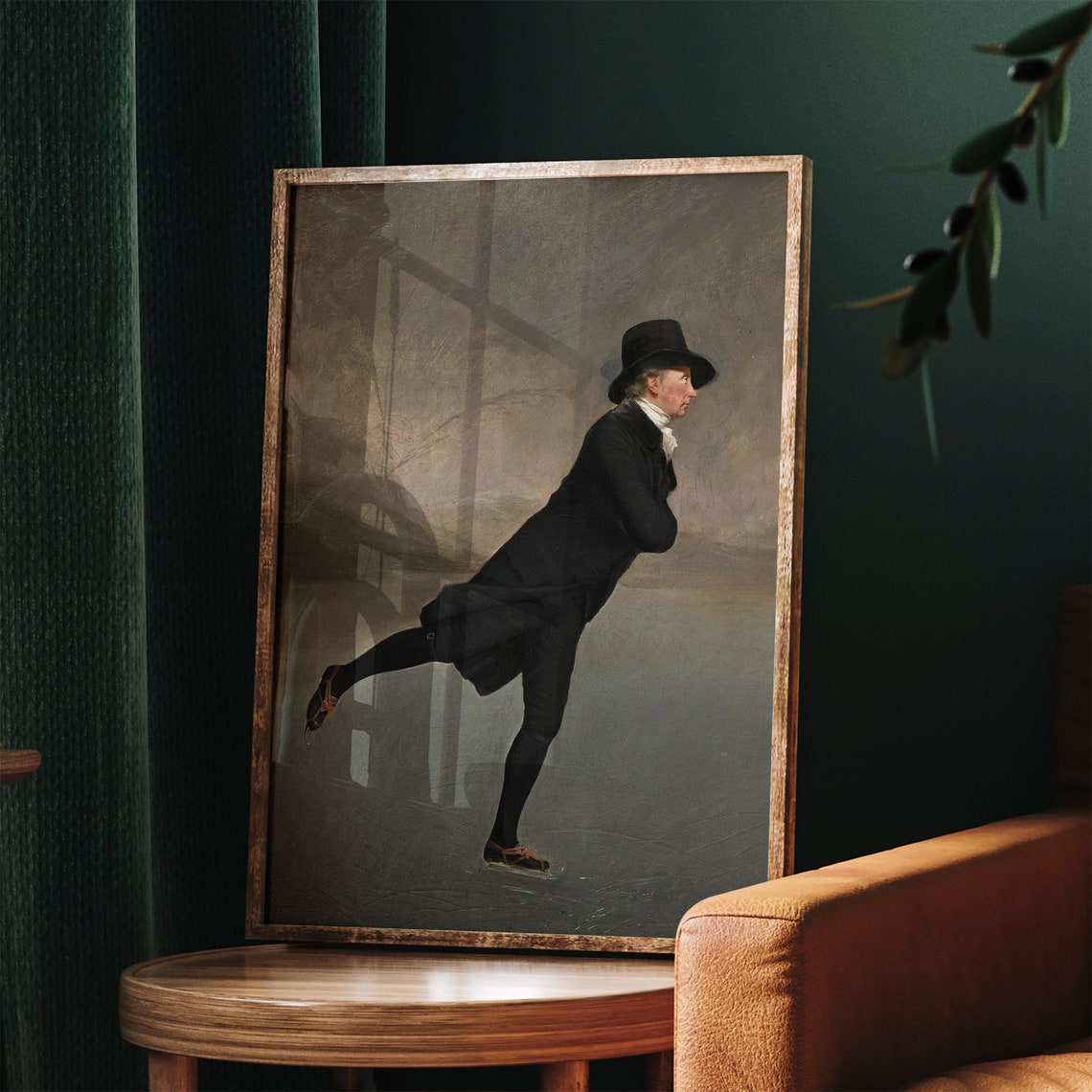 Henry Raeburn Reverend Walker Skating on Ice Antique Art Poster - Image 3