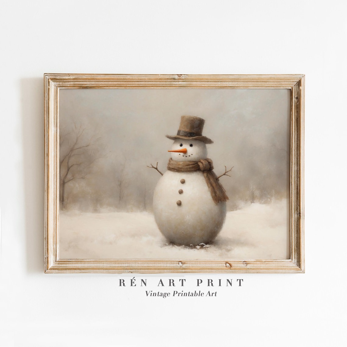 Antique Snowman Vintage Winter Nursery Art Print