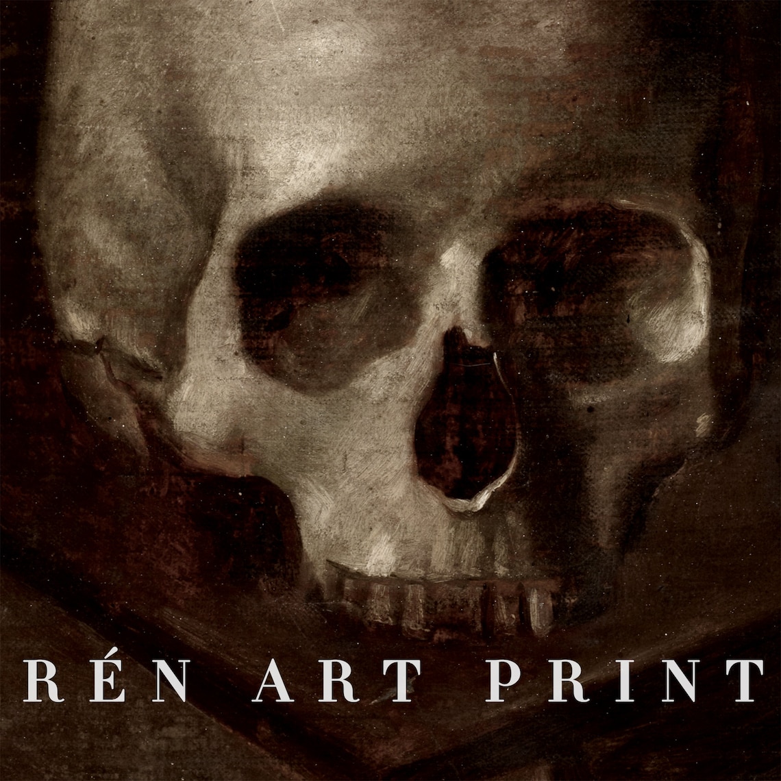 Skull Art Print, Vintage Gothic Halloween Decor - Image 3