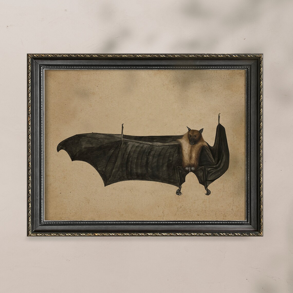 Antique Bat Painting Vintage Gothic Art Print - Image 3