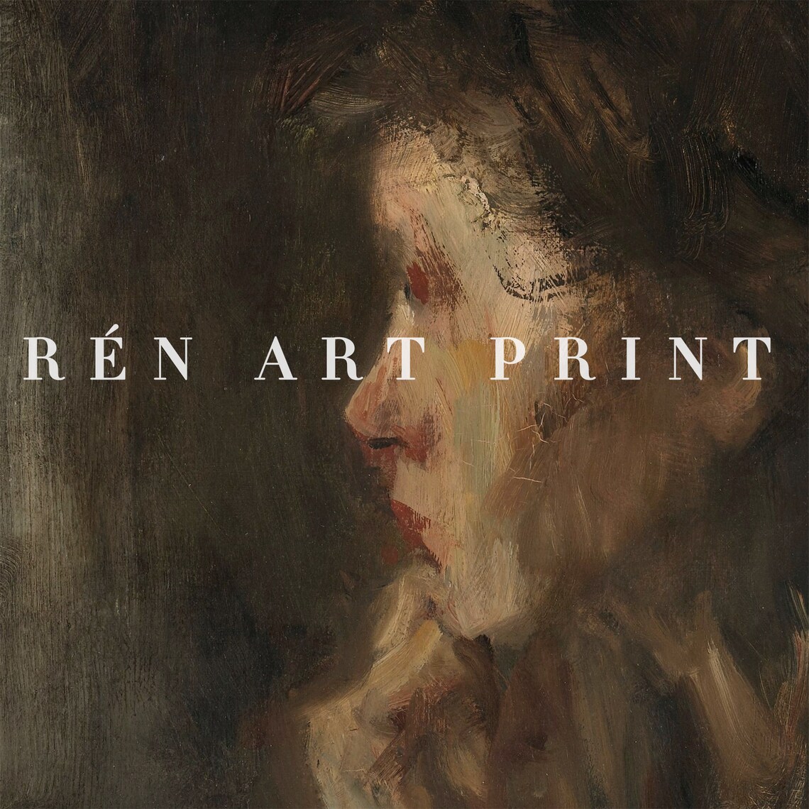 Moody Woman Portrait, Dark Academia Art Print - Image 3