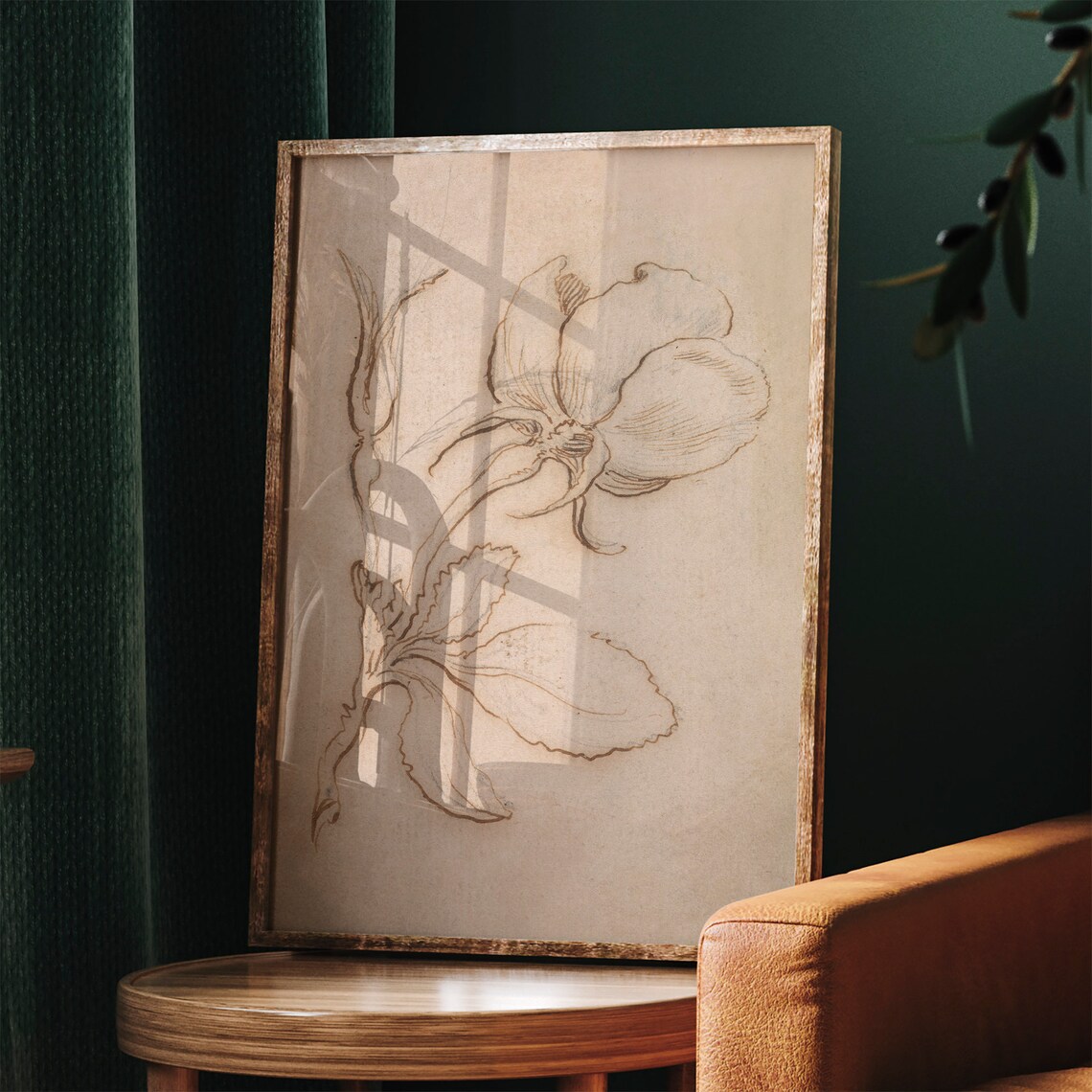 Antique Rose Drawing, Vintage Botanical Sketch Art - Image 2