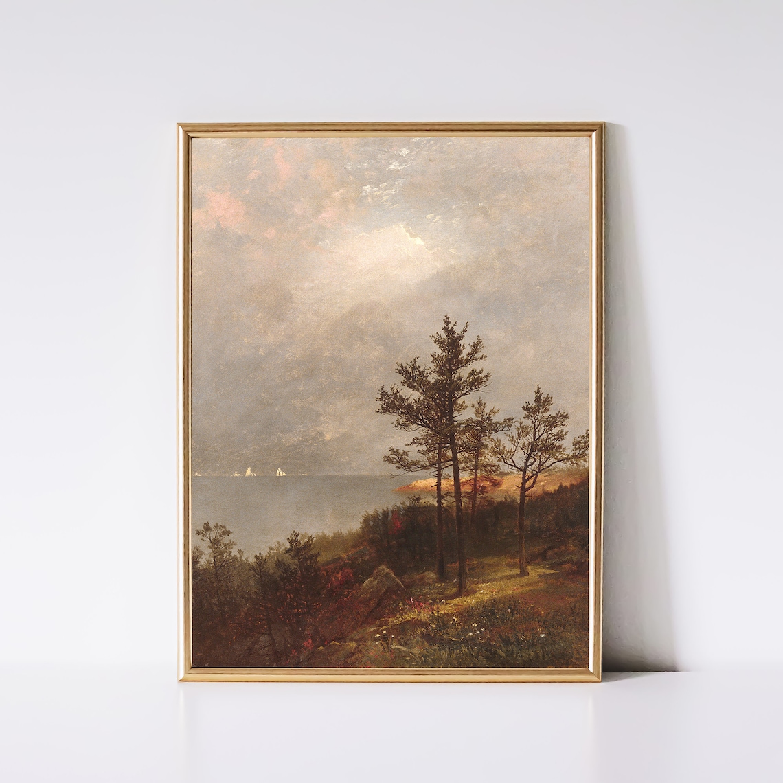 Vintage Fall Landscape Painting, Rustic Autumn Wall Art - Image 2
