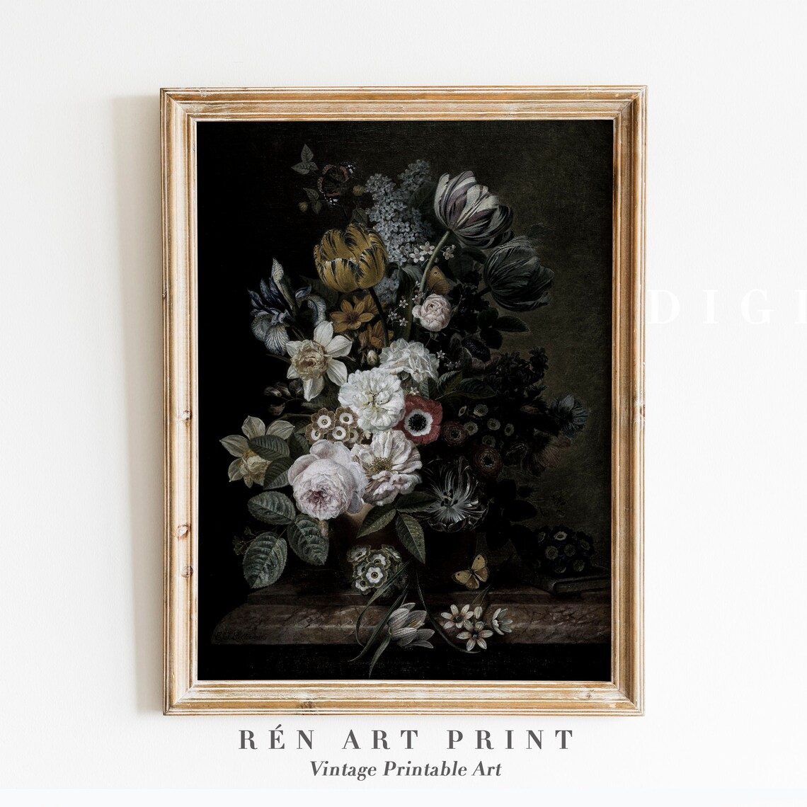 Moody Floral Vintage Botanical Art Print