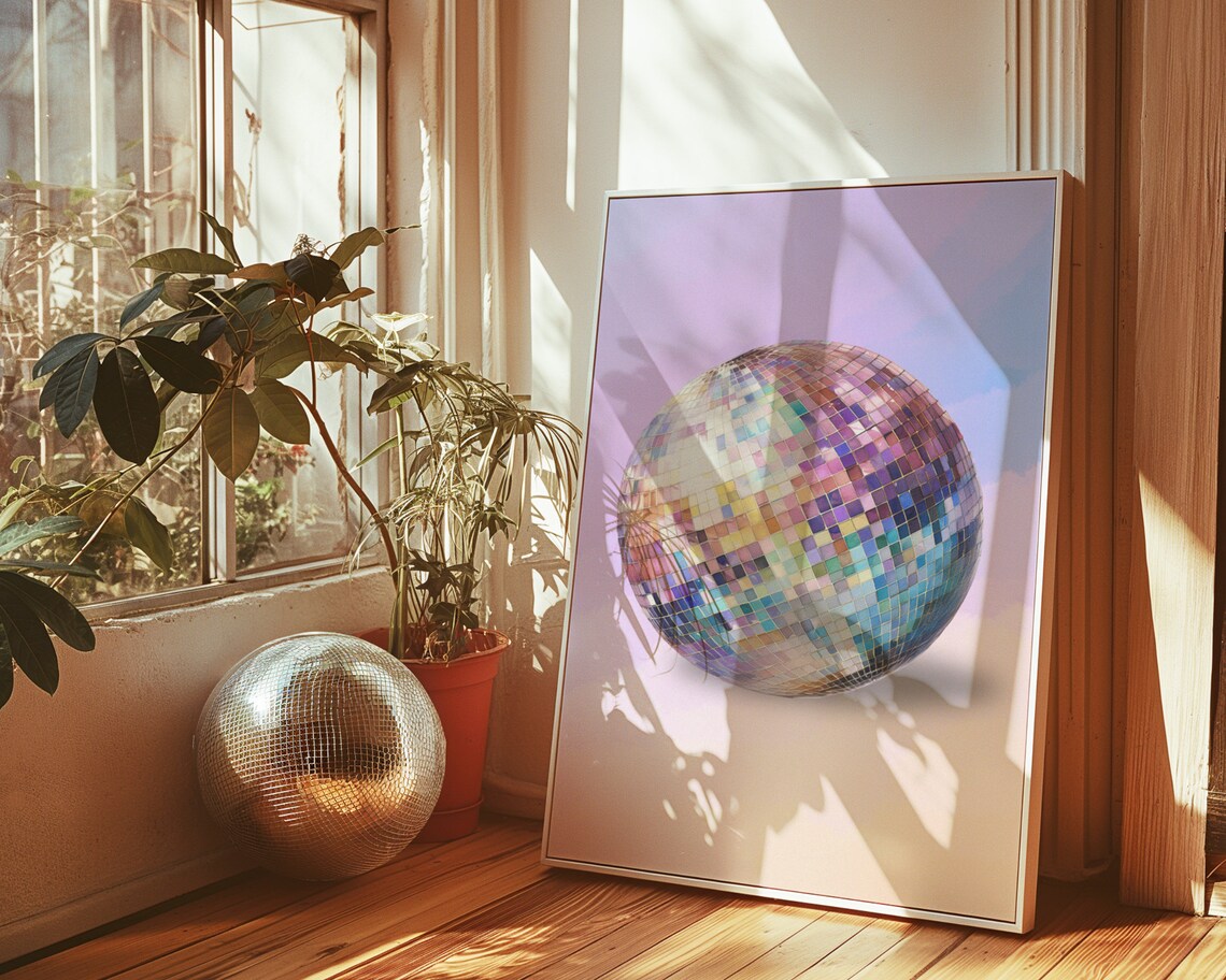 Disco Ball Maximalist Watercolor Art Print - Image 5