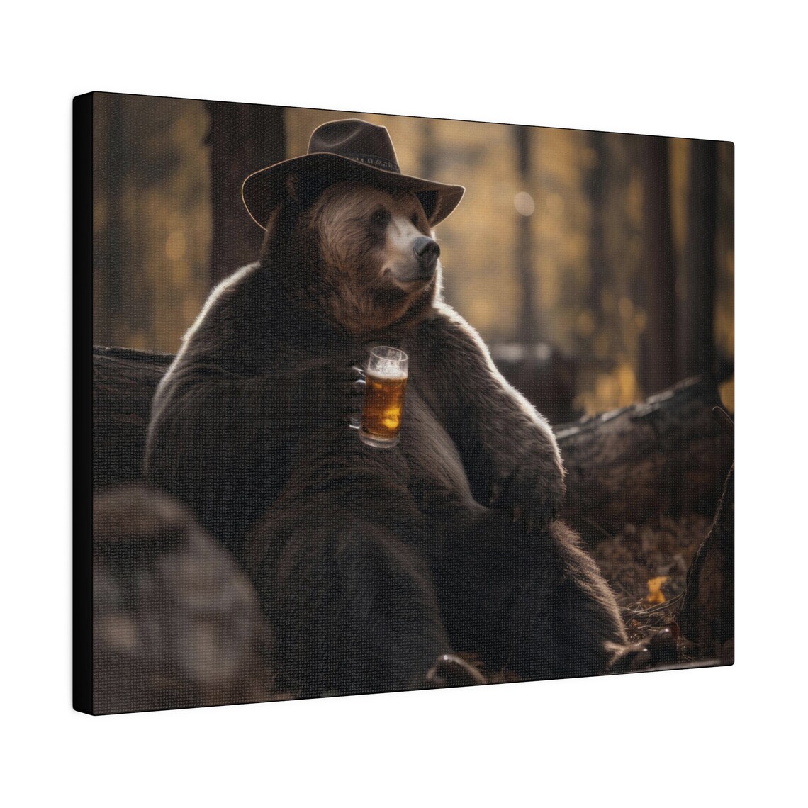Bear Drinking Beer Poster Print, Farmhouse Bar Decor - Image 4