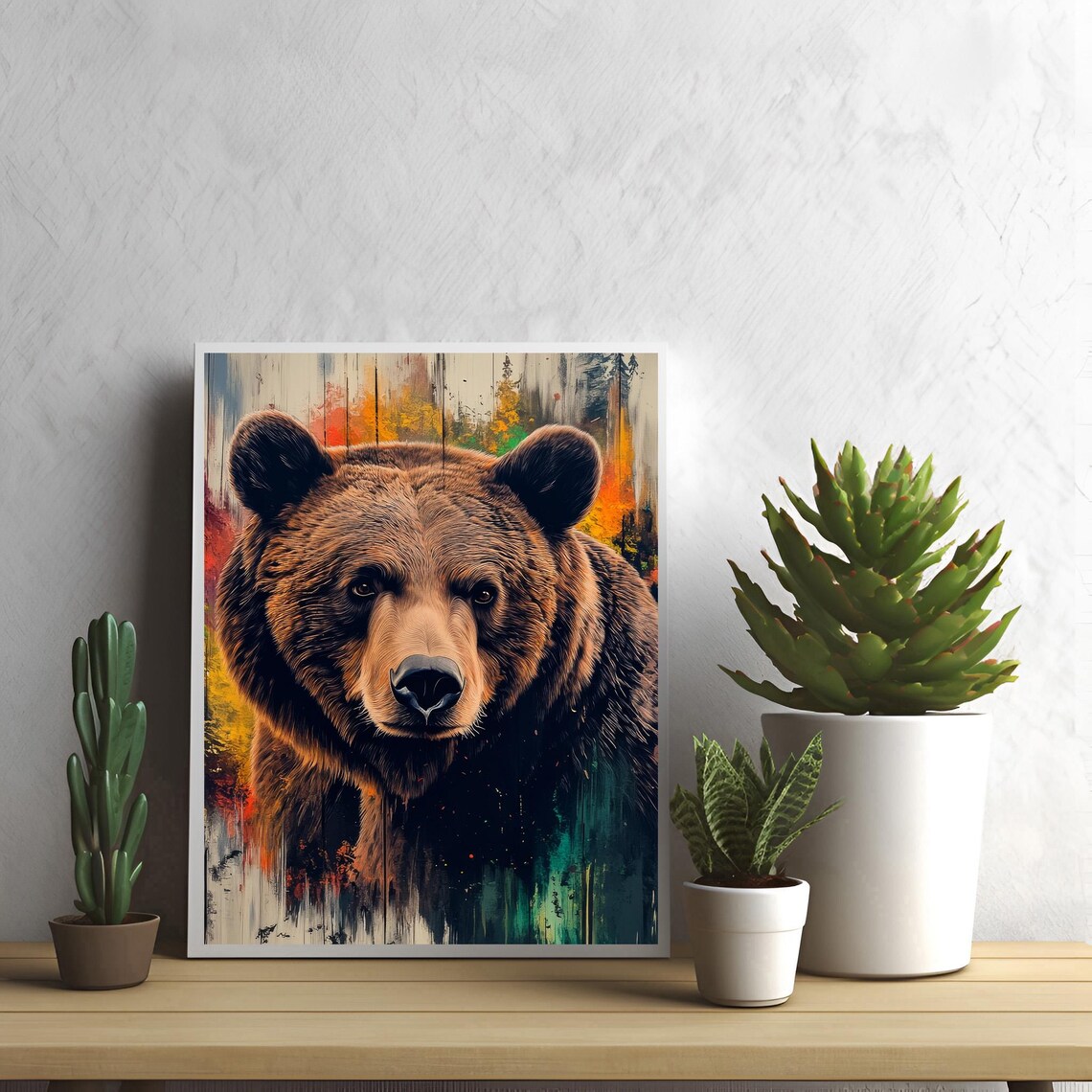 Bear Print, Abstract Grizzly Rustic Lodge Decor - Image 2