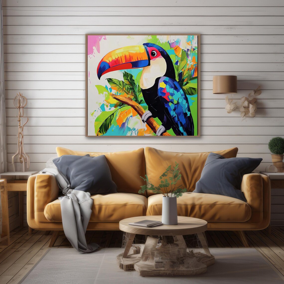 Toucan Tropical Abstract Modern Poster, Jungle Decor - Image 3