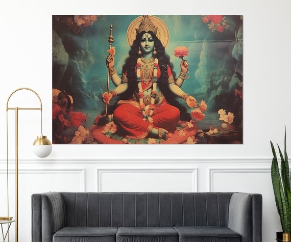 Mata Matangi Indian Goddess Print Vintage Indian Hindu God Painting Indian Wall Art Framed And Ready To Hang