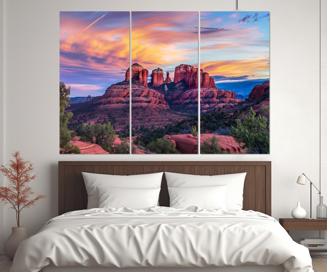 Red Rock Spires Sunset Pink Purple Sky Desert Southwest Scenic Poster - Image 4