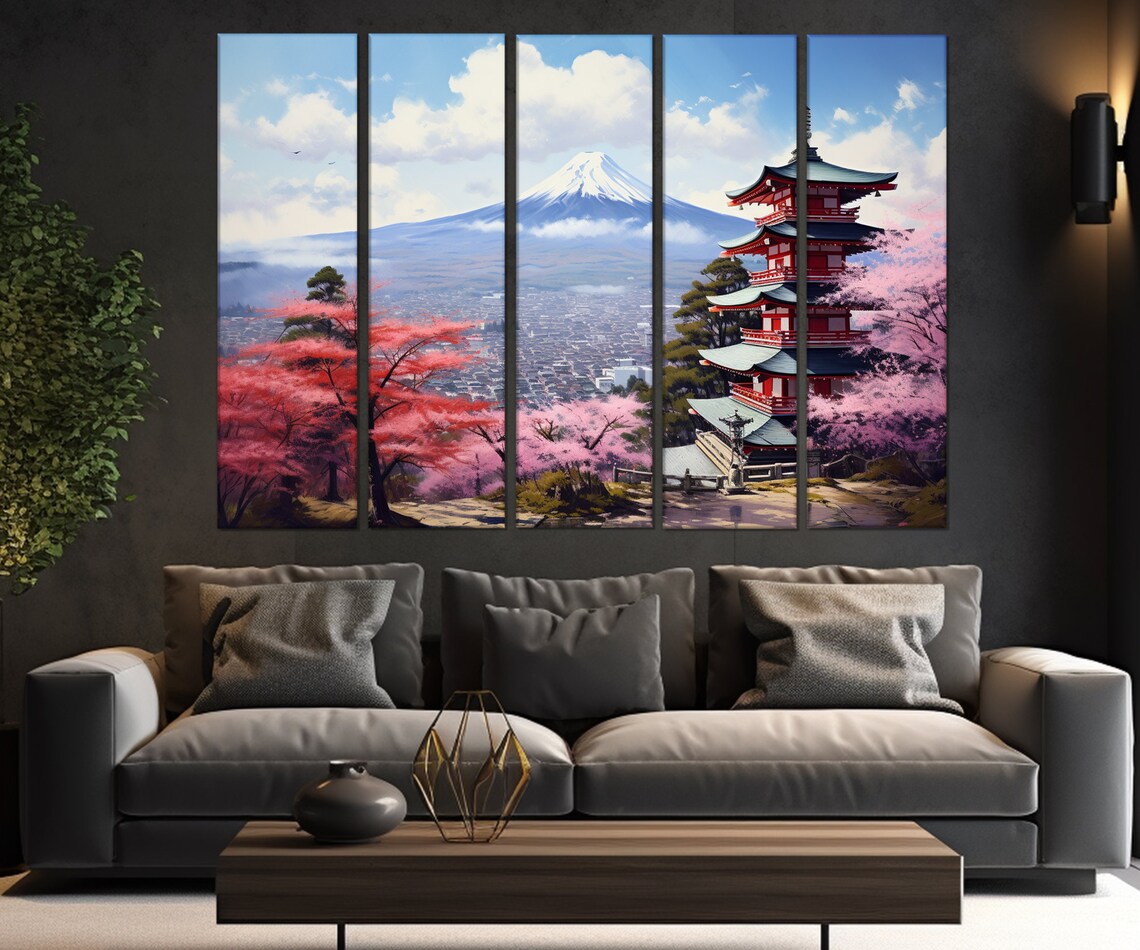 Chureito Pagoda in Fujiyoshida, Abstract Art Print - Image 3