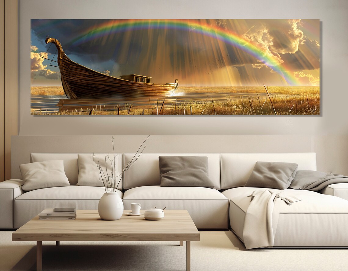 Noah's Ark Religious Art Print, Great Flood Bible