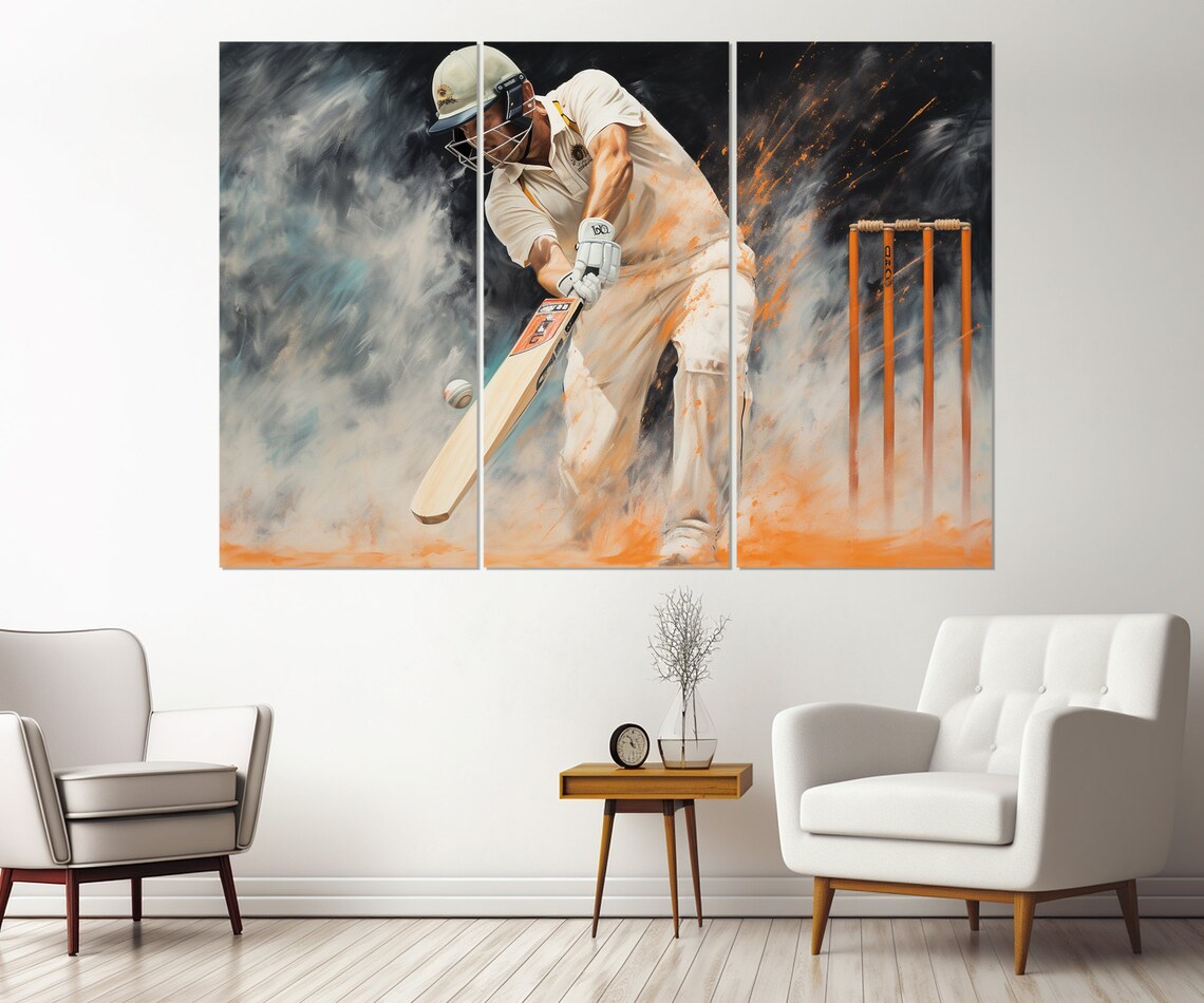 Cricket Abstract Art Print, Cricket Player Gift - Image 4