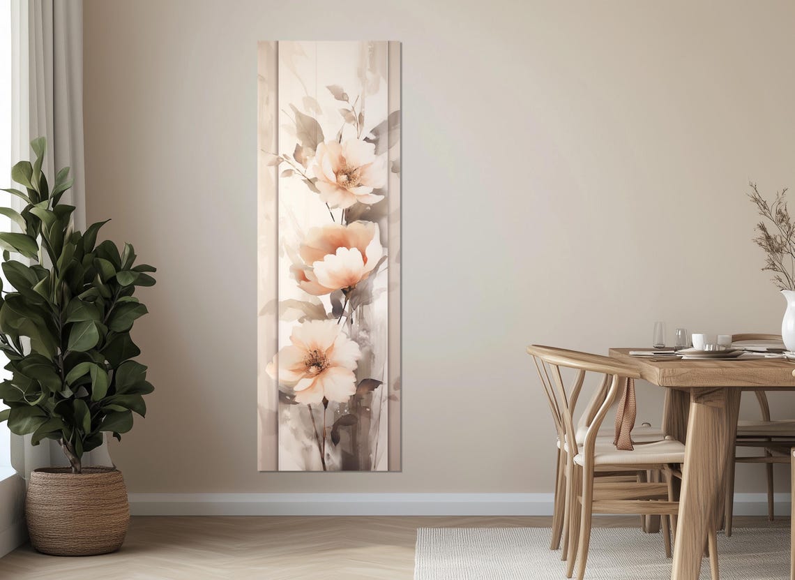 Soft Blush Peonies Watercolor Trio Neutral Floral Minimal Art Poster - Image 2