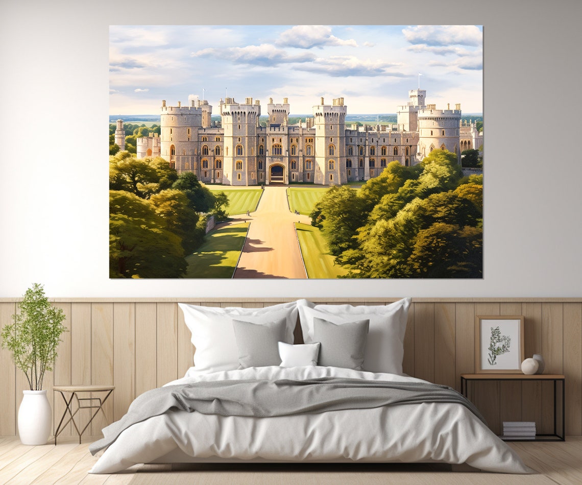 Windsor Castle Painting Print Windsor Wall Art Windsor Painting Framed And Ready To Hang - Image 2