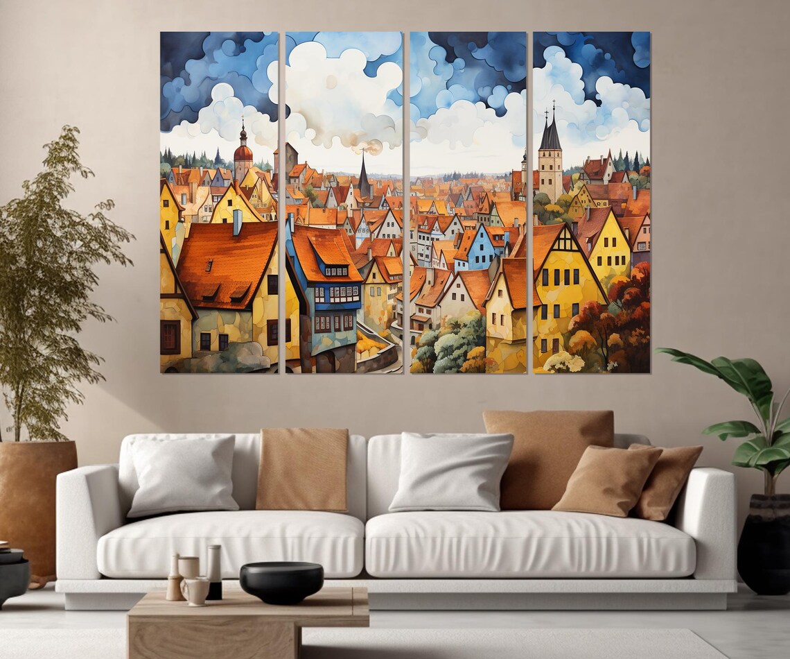 Rothenburg Abstract Wall Art Print, German Poster - Image 3