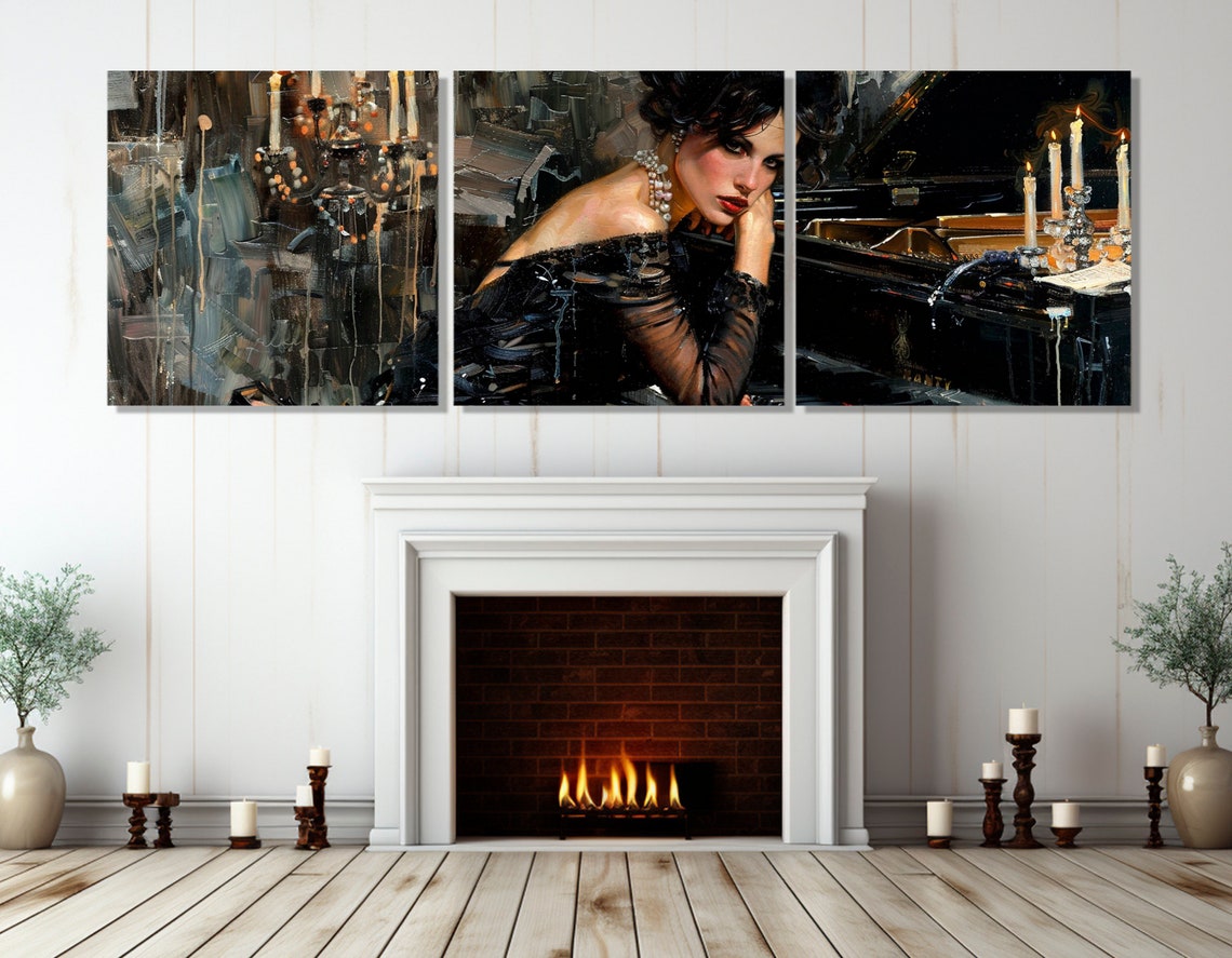 Elegant Woman Painting Print Sexy Woman In Black Dress Playing Piano Print In Giovanni Boldini Style Ready To Hang - Image 4