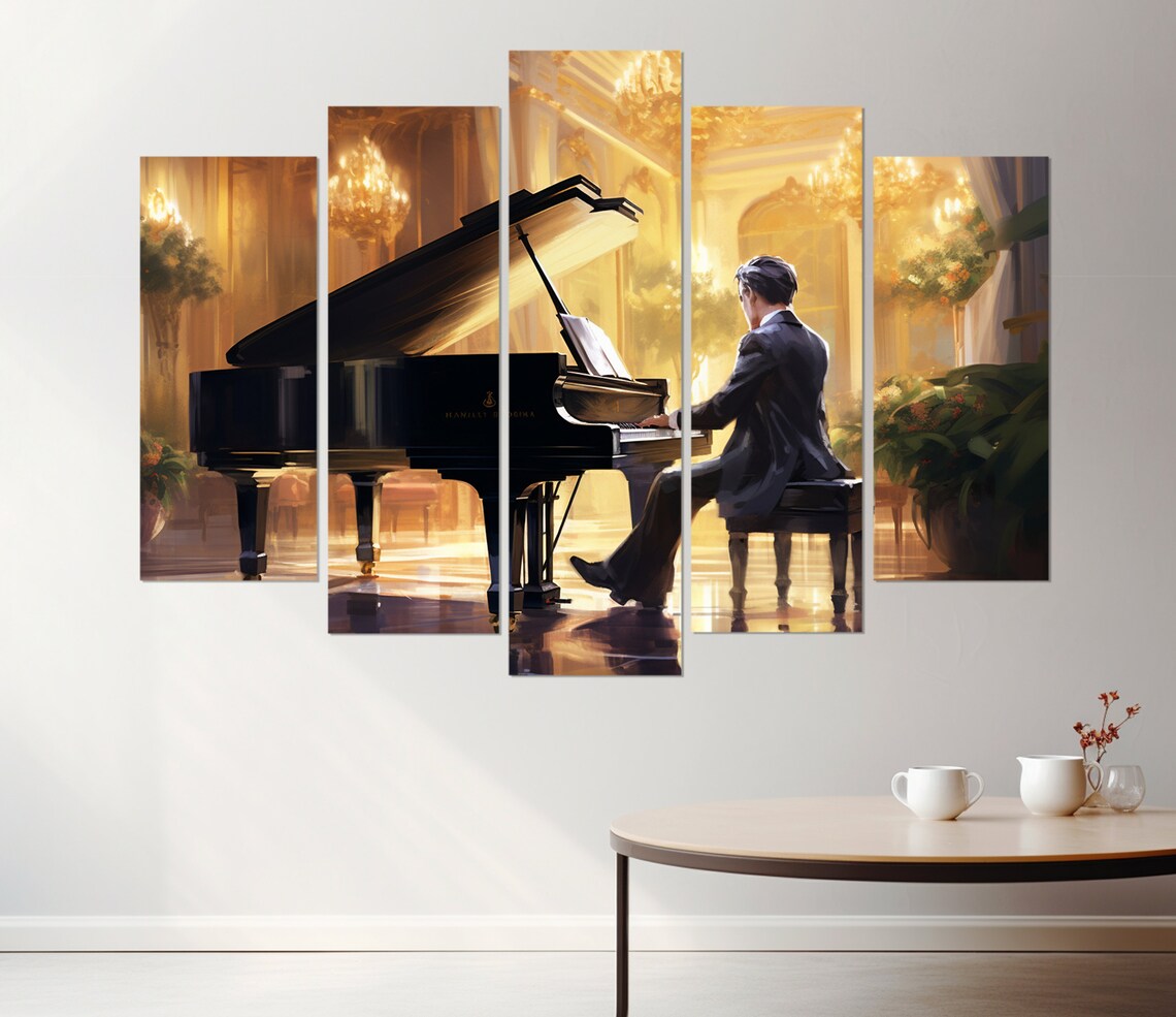 Abstract Pianist at the Grand Piano, Art Print - Image 3