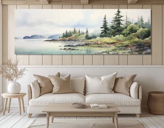 Isle Royale National Park Painting Print Michigan Nature Wall Art Misty Superior Lake Wall Art Framed Ready To Hang