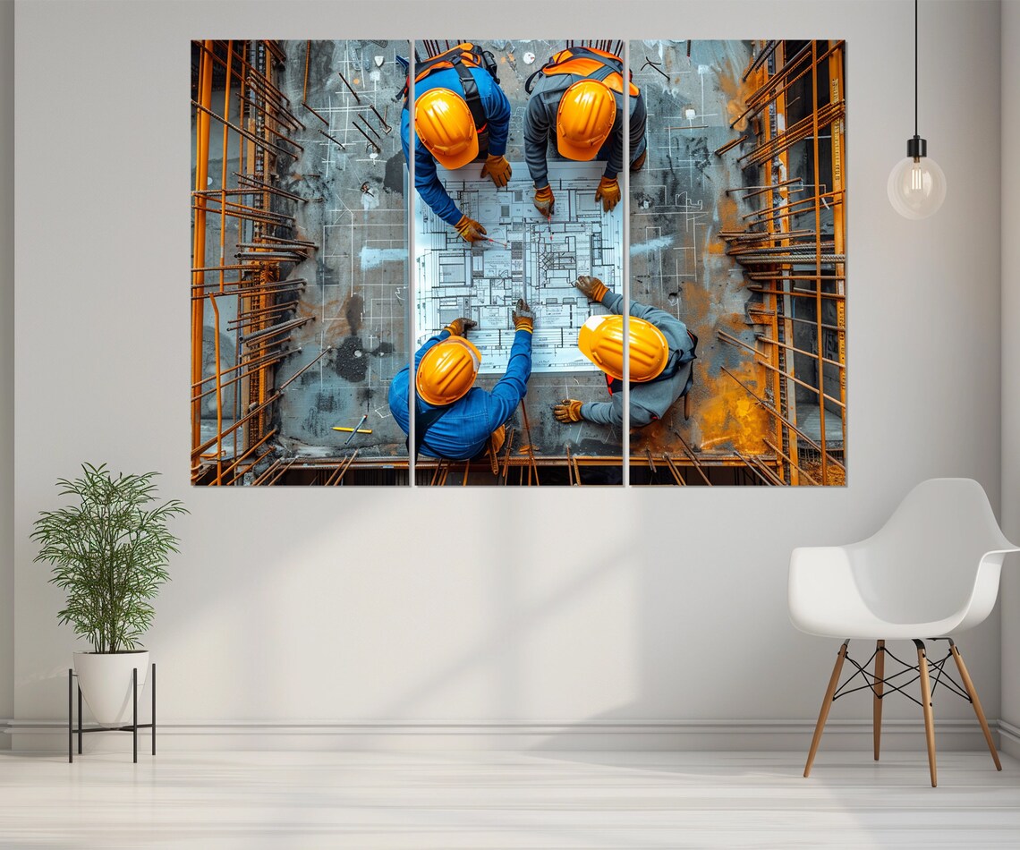 Architect Construction Wall Art Print, Builder Gift - Image 3