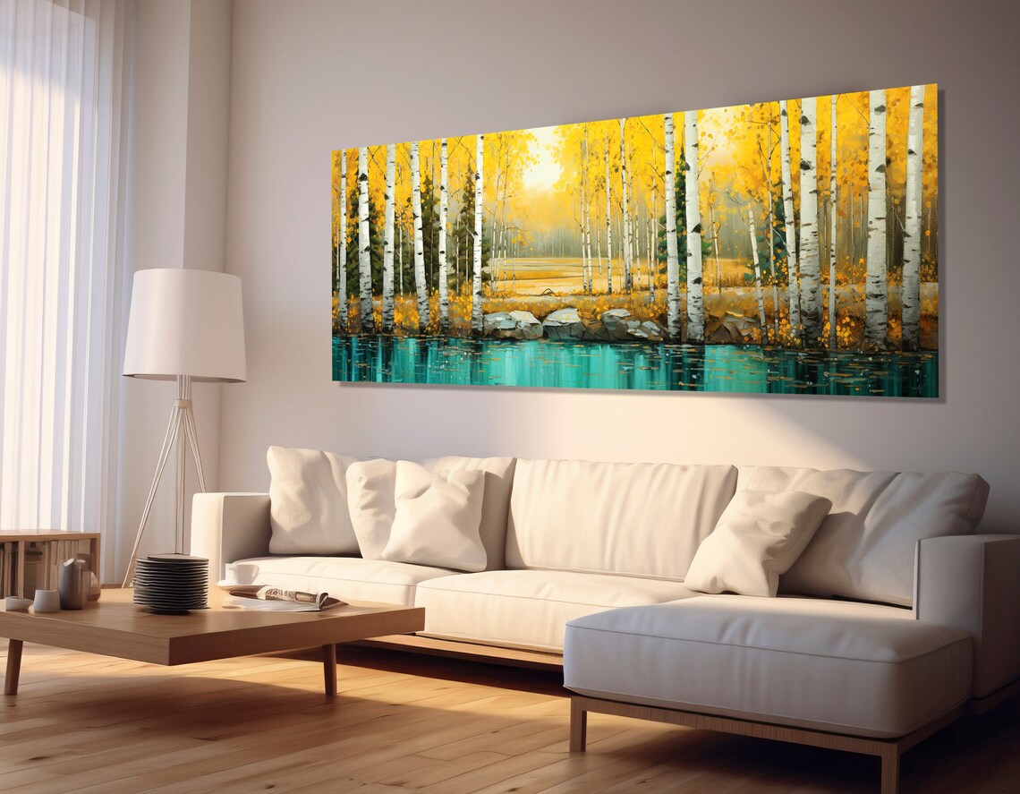 Birch Grove Scenic Birch Forest Wall Art Print - Image 2