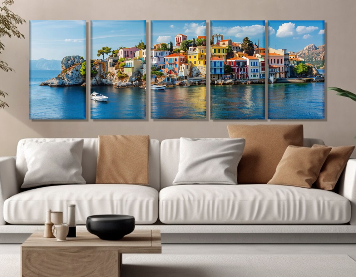 Greek Island Abstract Painting Wall Art Print, Greece - Image 3