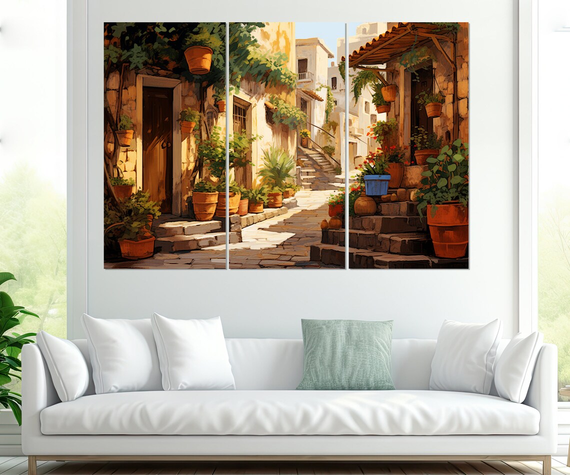 Italian Street Painting, Italy Village Travel Poster - Image 2