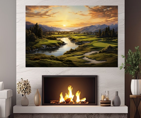 Scenic Golf Course Print Golf Wall Art Golf Art Golf Player Gift Golf Club Decor Framed And Ready To Hang