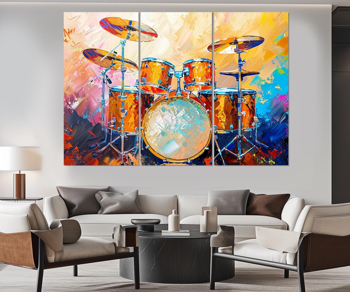 Drums Watercolor Wall Art Print, Drummer Gift - Image 4