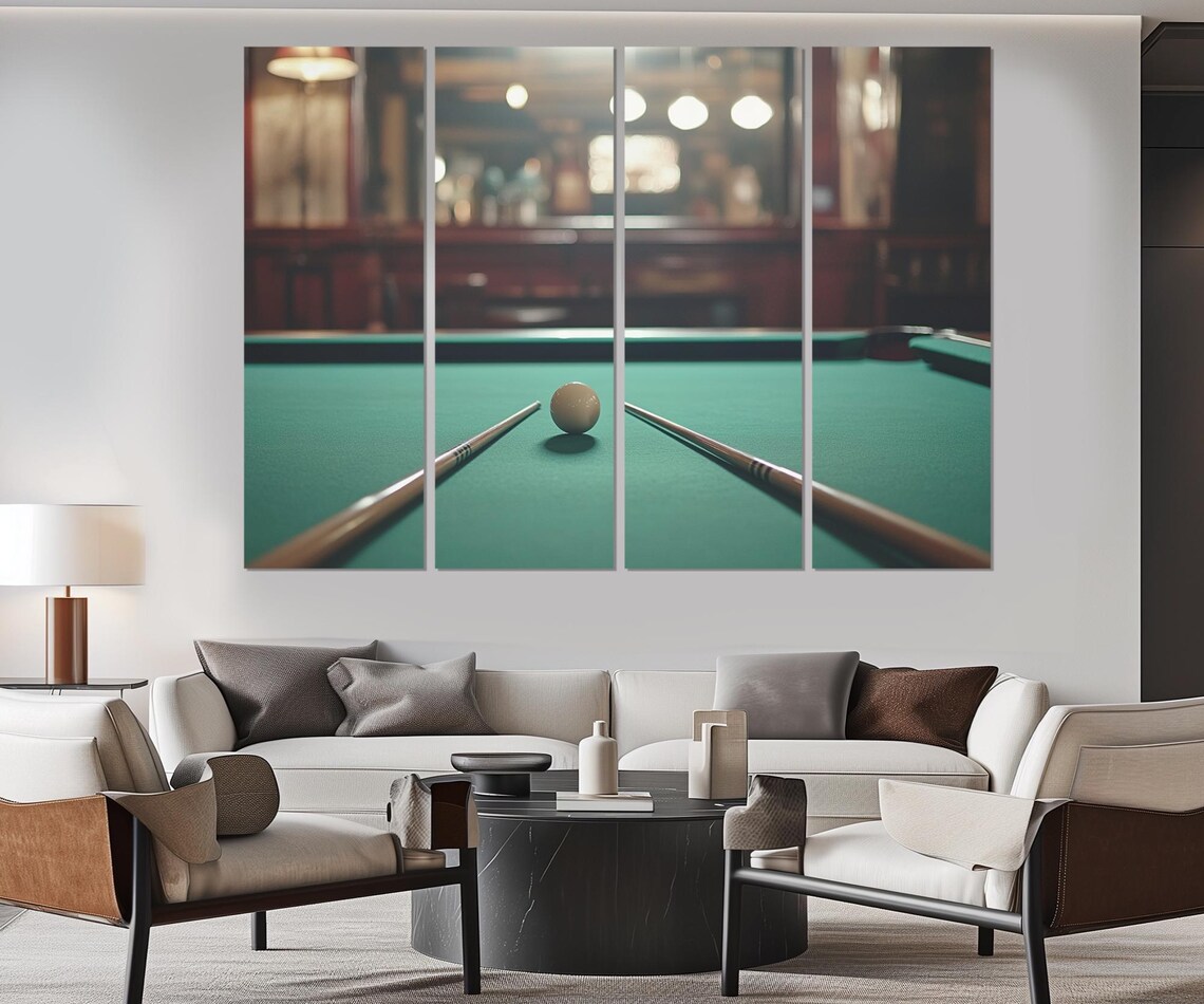 Minimalist Billiards Poster, Game Room Wall Art - Image 2