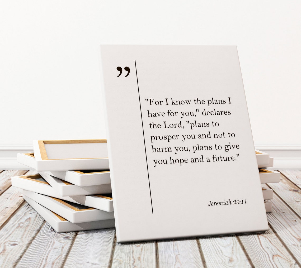 Jeremiah 2911 Print Bible Verse Bible Cover Bible Quote Scripture Wall Art Bible Art Framed And Ready To Hang - Image 3