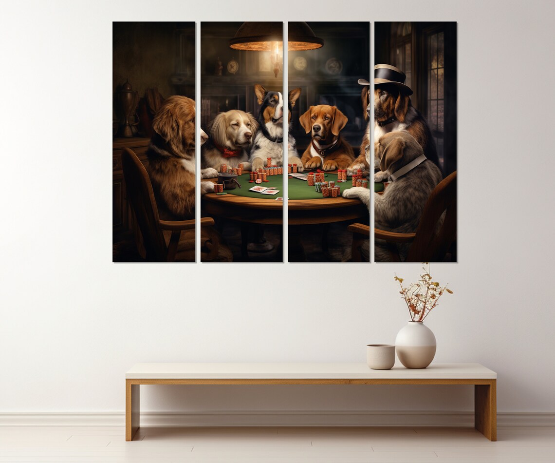 Dogs Playing Poker Abstract Poker Club Art Print - Image 2