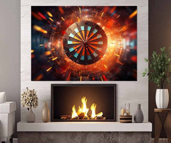 Abstract Darts Print Darts Wall Art Darts Player Gift Business Wall Art Sports Bar Wall Decor Framed Ready To Hang