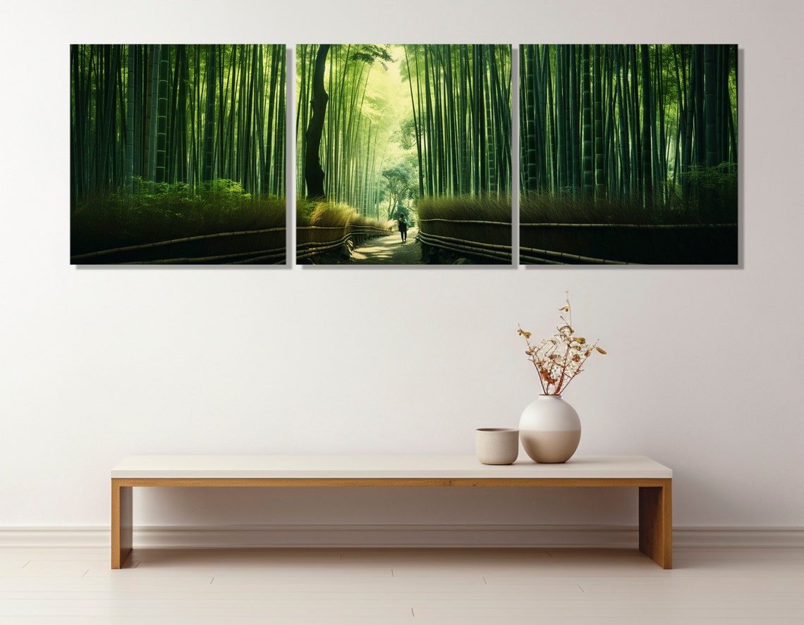 Arashiyama Bamboo Grove Kyoto Japan Tall Green Forest Path Poster - Image 4