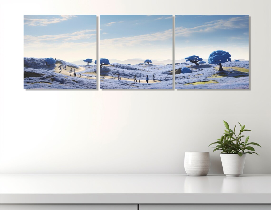 Hitachi Seaside Park Blue Nemophila Flower Hills Spring Japan Poster - Image 4