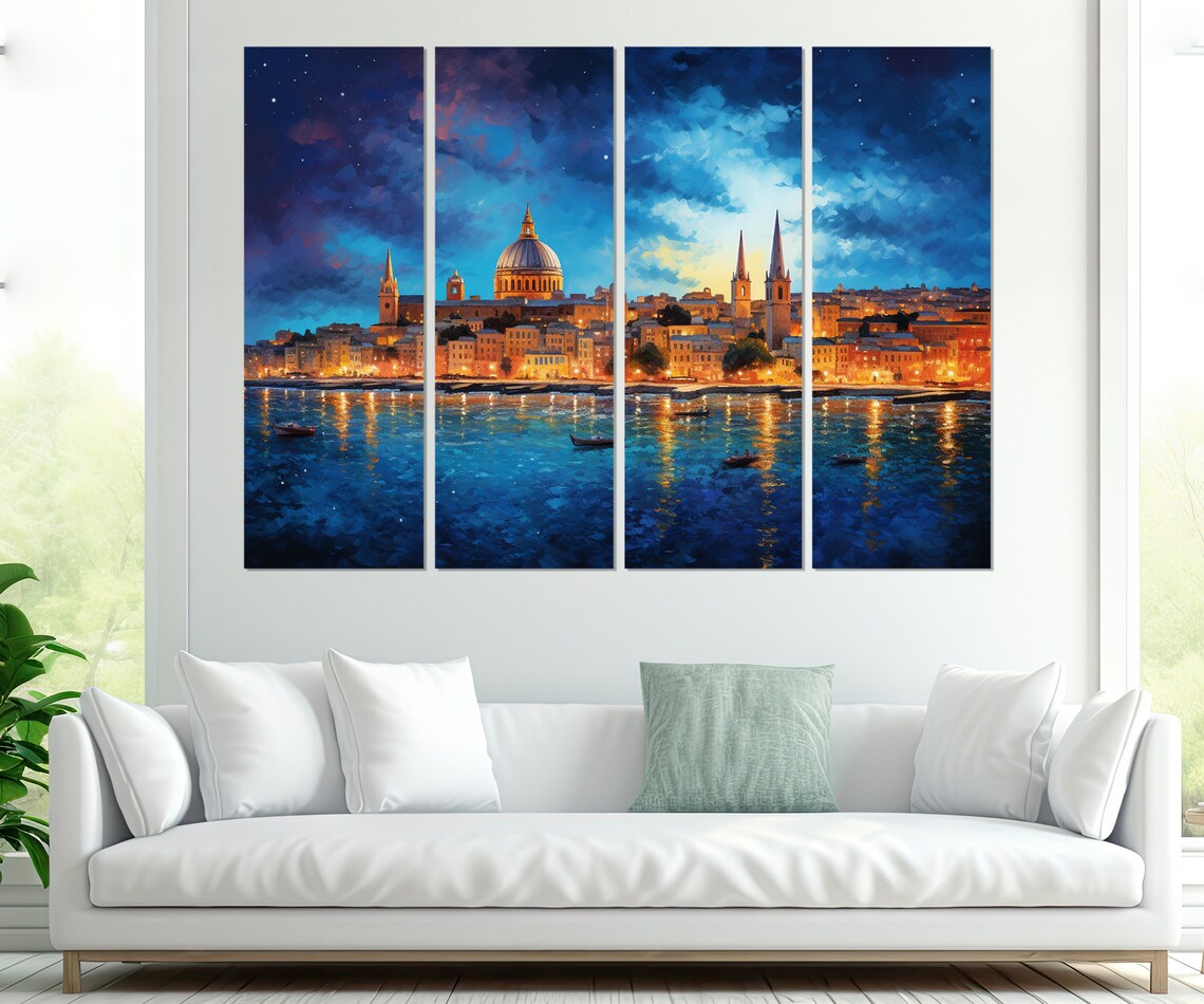 Valletta Skyline Abstract Malta Travel Poster Art - Image 2