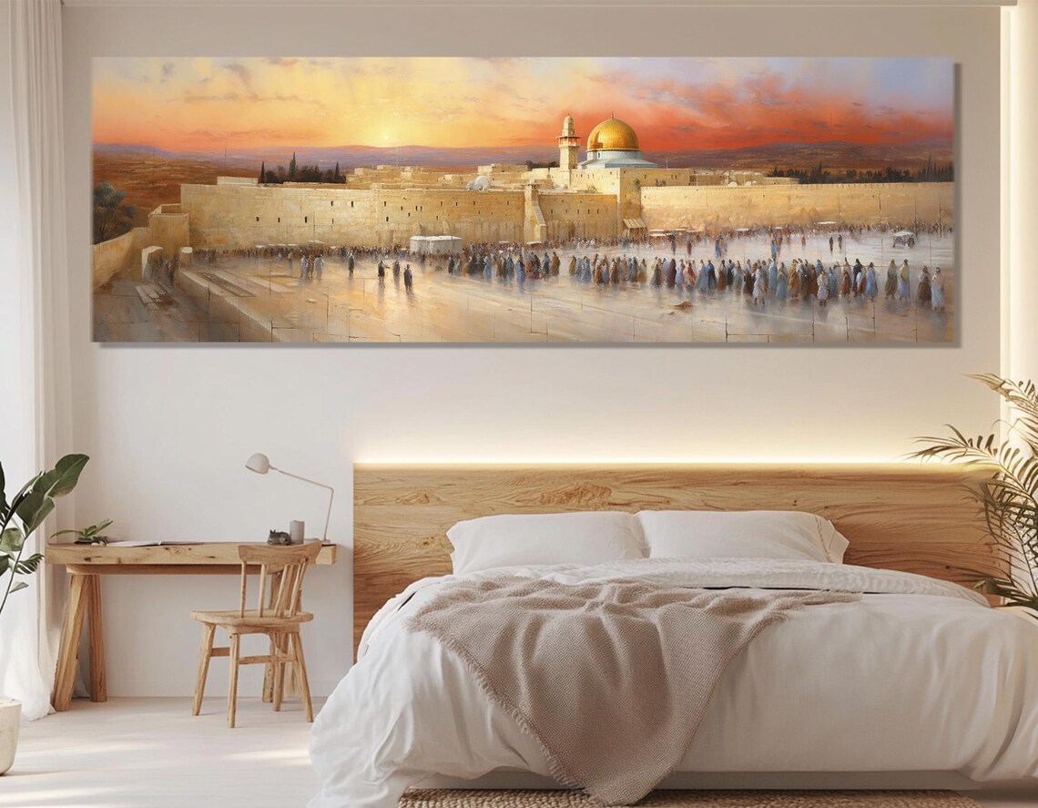 Jerusalem Western Wall Sunset Dome of the Rock Panorama Travel Poster - Image 3