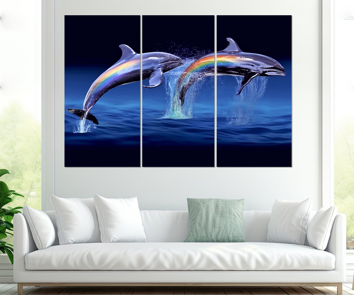 Jumping Dolphins, Modern Wall Decor - Image 4