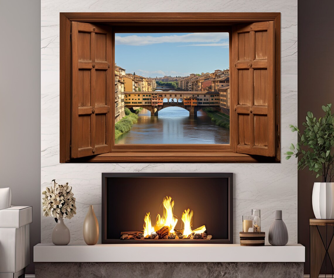 Open Window With Ponte Vecchio Florence View